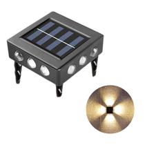 Arandela Solar 12 Leds Jardim Decoração Parede Luminária Prova Dágua