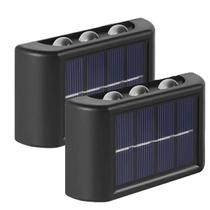 Arandela Solar 2 Uni Led Luminaria Spot Escada Caminho Parede Quintal Varanda Jardim Iluminaçao Balizador Proteçao Resistente