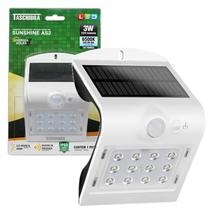 Arandela Solar 3w Sensor Presenca Branca 6500K IP65