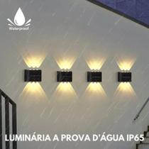 Arandela solar 6 leds jardim escadas muros prova dágua - hq