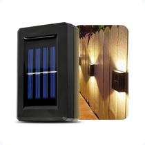 Arandela Solar Externa Parede 2 Focos Slim Muro Sensor Noite