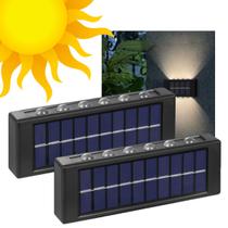 Arandela Solar Spot Balizador Kit 2 Uni Luminaria Led Iluminaçao Escada Rua Degrau Quintal Varanda Jardim Casa Ar Livre Terraço