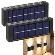 Arandela Solar Spot Luminaria Kit 2 Uni Parede Rua Quintal Escada Terraço Caminho Iluminaçao Ar Livre Segurança Balizador