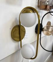 Arandela Sole Oval Dupla 2G9 17X35 cm Dourado Ouro - Metal Domado