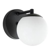 Arandela Sphera Com Globo De Vidro Branco - Preto