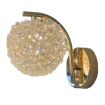 Arandela Tartaruga De Parede Globo Cristal Dourado Luxo para Cabeceira Lavabo 3 luz Rg-001