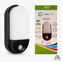 Arandela Tartaruga Led Sensor Presença 15w Ip65 Preto Parede Externo