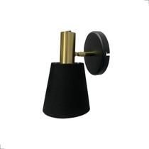 Arandela Torcia Com Cupula Tecido Preto Spotline Moderno 885 Arandela Torcia Com Cupula Tecido Preto Spotline Moderno 885