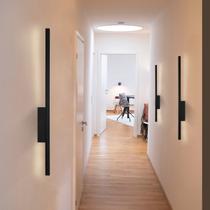 Arandela Traço Frame Linear Reta LED 6w 50cm 3000K-Preto