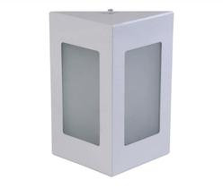 Arandela Triangular 2 Vidros Branca 1XE27 Externa Alumínio Bivolt