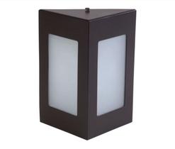 Arandela Triangular 2 Vidros Marrom 1XE27 Externa Alumínio Bivolt