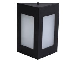 Arandela Triangular 2 Vidros Preta 1XE27 Externa Alumínio Bivolt