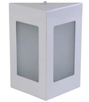 Arandela Triangular Zurique 2 Vidros Branco - Nobre