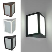 Arandela Triângulo Alumínio 2 Vidros Externa E27 Parede Muro - Branco Texturizado - 6212