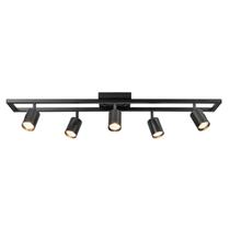 Arandela Trilho de Luz Ajustável 5 Lâmpadas Preto Fosco Globe Electric Arandela Trilho de Luz Ajustável 5 Lâmpadas Preto Fosco Globe Electric