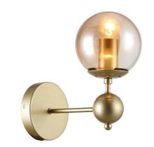 Arandela vidro champagne e metal dourado