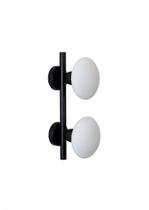 Arandela Vidro Duplo Asteroide Disco Preto 764