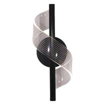 Arandela Waves Preto 30cm IP20 Led 8W 3 em 1 Bivolt