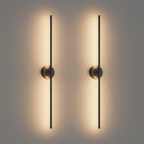 Arandelas de Parede Coinmit 100 cm 3000K com Fiação Fixa, Preto, Kit com 2 Arandelas de Parede Coinmit 100 cm 3000K com Fiação Fixa, Preto, Kit com 2