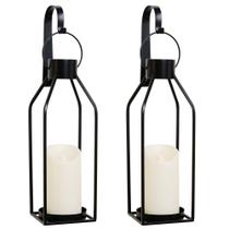 Arandelas de parede com velas HPC DECOR Black Metal com LED cintilante