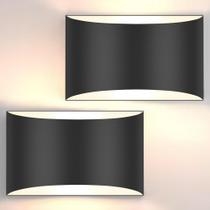 Arandelas de parede LED FOLKSMATE 27x11x16cm pretas 120V 3000K Arandelas de parede LED FOLKSMATE 27x11x16cm pretas 120V 3000K
