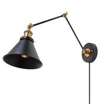 Arandelas de parede LNC Black Swing Arm com acabamento em latão antigo
