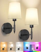 Arandelas de parede Onwecen, conjunto de 2 arandelas sem fio RGB de 10000mAh