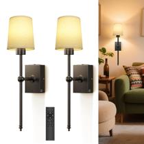 Arandelas de parede operadas por bateria, conjunto TOOWELL de 2 pretas de 8000mAh