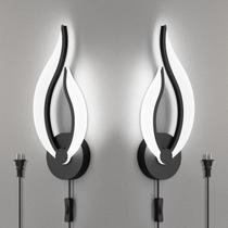 Arandelas de parede Pasoar Plug in, conjunto de 2 LED de 10W 5500K pretas