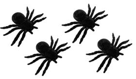 Aranha Aveludada Decorativa de Halloween c/4 un