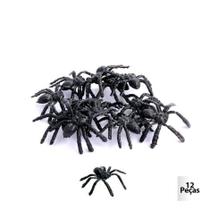 Aranha de Plástico 12 Peças Preto