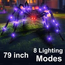 Aranha gigante de Halloween BEABOO 2m com 36 luzes roxas
