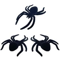 Aranha Hallowen Camurça Kit 3 Uni Assustadora Decoraçao Dia Das Bruxas Festa Enfeite Pegadinha Susto Terror Medo