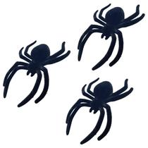 Aranha Hallowen Camurça Kit 3 Uni Tarantula Dia Das Bruxas Festa Decoraçao Enfeite Pegadinha Susto Terror Medo