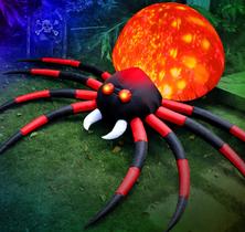 Aranha inflável de Halloween FunFanso de 8 pés com chama giratória LED Aranha inflável de Halloween FunFanso de 8 pés com chama giratória LED