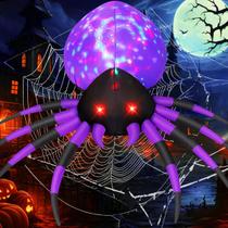 Aranha inflável de Halloween GOOSH 1,5 m com luz mágica ao ar livre