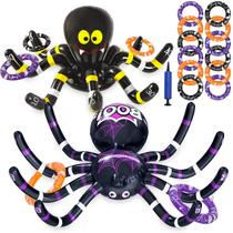 Aranhas infláveis Ring Toss Game Max Fun Halloween, pacote com 2 aranhas