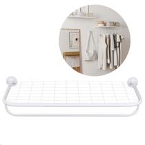 Arara 90cm Branco C/ Tela Organizador P/ Loja Ou Casa