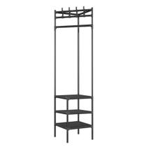 Arara Cabideira de Canto Prateleira 3 Andares Rack Sapateira Roupa Blusa Casaco Gancho Calçado Chinelo Multiuso Organização Versatil Resistente