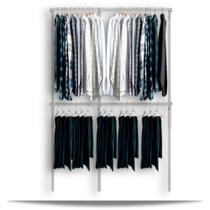 Arara cabideiro aramado trilho parede closet loja suspenso Br 1,60 m Arara cabideiro aramado trilho parede closet loja suspenso Br 1,60 m