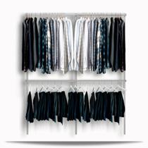 Arara cabideiro aramado trilho parede closet loja suspenso Br 1,90 m Arara cabideiro aramado trilho parede closet loja suspenso Br 1,90 m