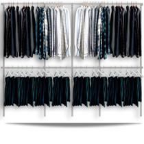 Arara cabideiro aramado trilho parede closet loja suspenso Br 3,10 m