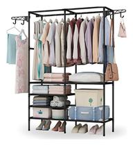 Arara Cabideiro com Sapateira Multiuso Organizador de Roupas para Closet, Quarto ou Lavanderia, Design Moderno e Prático