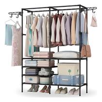 Arara Cabideiro De Roupas Com Sapateira E Prateleiras