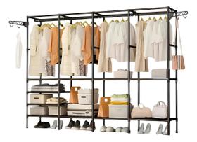 Arara Cabideiro De Roupas Com Sapateira Quatro Colunas