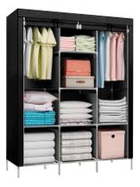 Arara Cabideiro De Roupas De Três Cabines E Capa De Tecido