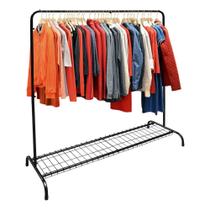 Arara Cabideiro Luxo Aço Forte 145cm Altura C/ Sapateira