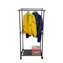 Arara Closet Cabideiro Chão Sapateira Rodinhas Móvel Preto