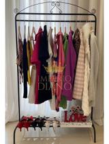 Arara De Chão Vintage Desfile Retrô Preta Sapateira 141x90