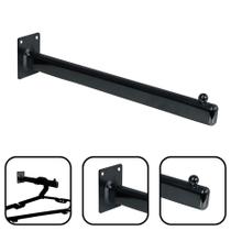Arara De Parede Cabideiro Com Esfera Reta 40cm Preto